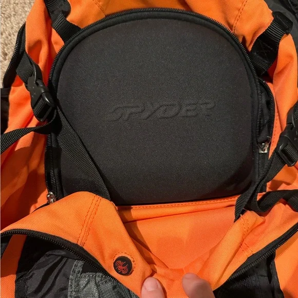 Orange and Black Spyder snow backpack. - Picture 5 of 7